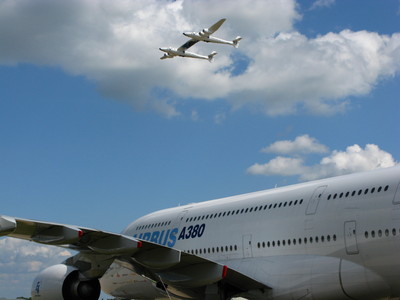 White Knight over the A380